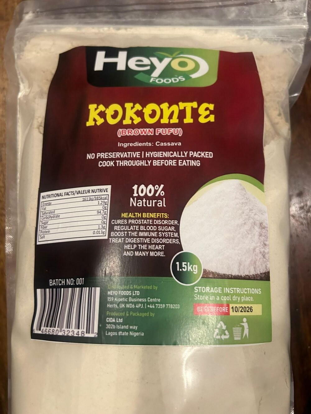 Kokonte (Brown Fufu) 1.5Kg