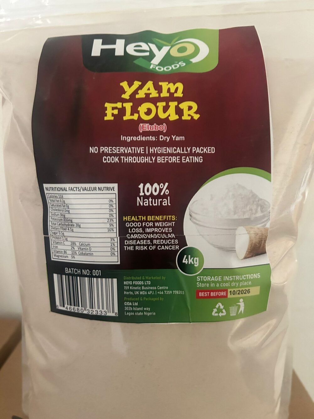 Yam Flour Pouch 4Kg